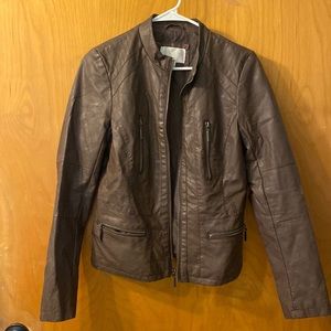 Brown faux leather jacket